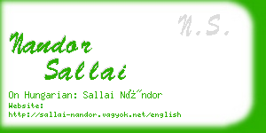 nandor sallai business card